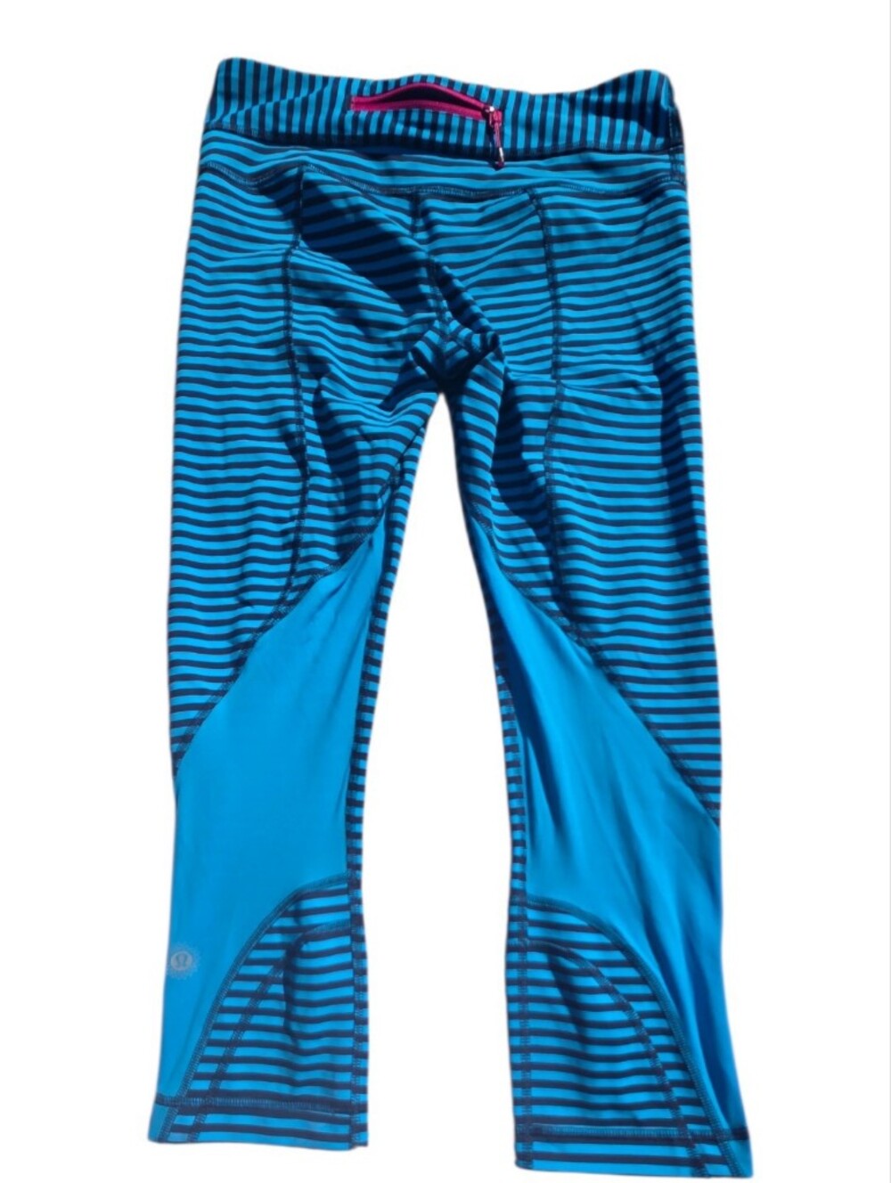 Lululemon Blue Striped Performance Leggings